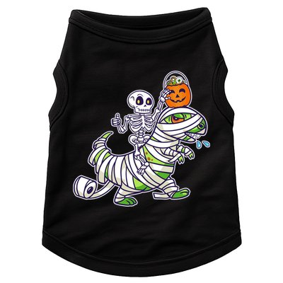 Skeleton Riding T-Rex Halloween Doggie Tank