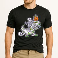 Skeleton Riding T-Rex Halloween Performance Shirt