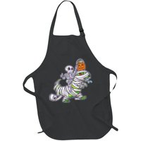 Skeleton Riding T-Rex Halloween Apron