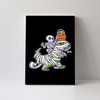 Skeleton Riding T-Rex Halloween Canvas