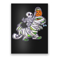 Skeleton Riding T-Rex Halloween Poster