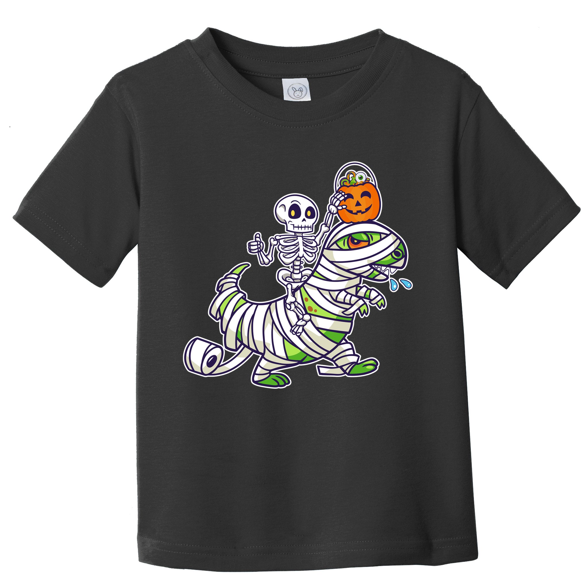 Skeleton Riding T-Rex Halloween Toddler T-Shirt