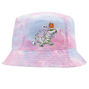 Skeleton Riding T-Rex Halloween Tie-Dyed Bucket Hat