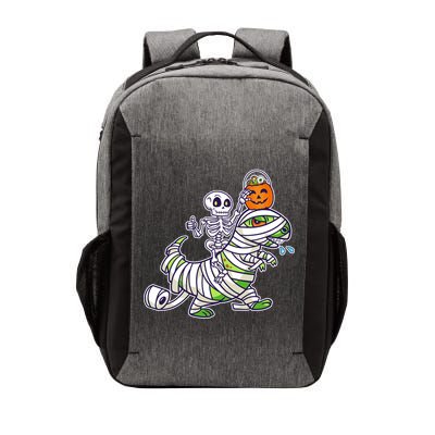 Skeleton Riding T-Rex Halloween Vector Backpack