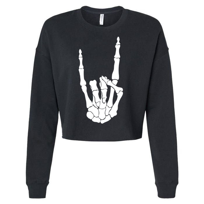 Skeleton Rocks Cropped Pullover Crew