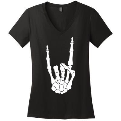 Skeleton Rocks Women's V-Neck T-Shirt