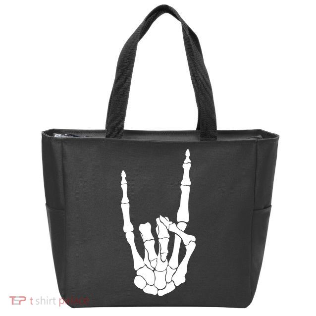 Skeleton Rocks Zip Tote Bag