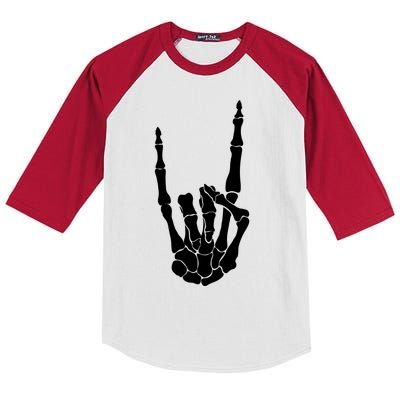 Skeleton Rocks Kids Colorblock Raglan Jersey