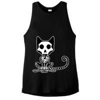 Skeleton X-Ray Cat Day Of The Dead Ladies PosiCharge Tri-Blend Wicking Tank