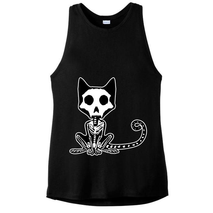 Skeleton X-Ray Cat Day Of The Dead Ladies PosiCharge Tri-Blend Wicking Tank