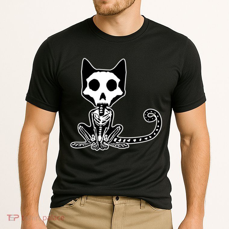 Skeleton X-Ray Cat Day Of The Dead Performance Shirt