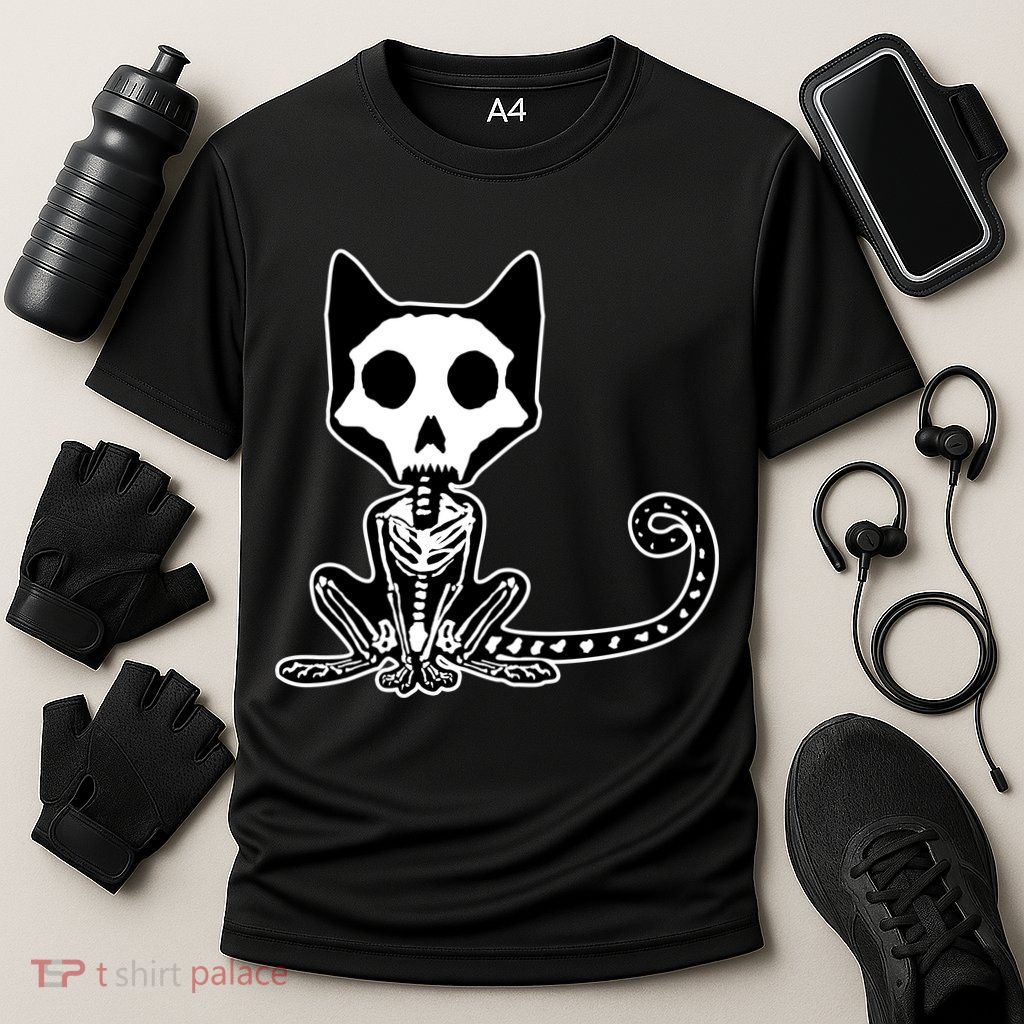 Skeleton X-Ray Cat Day Of The Dead Performance Shirt