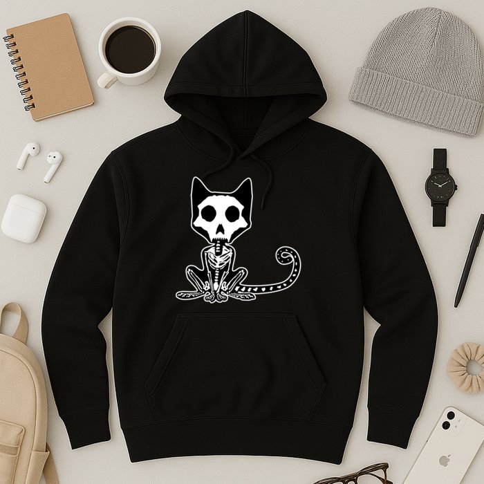 Skeleton X-Ray Cat Day Of The Dead Hoodie