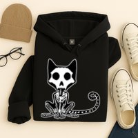 Skeleton X-Ray Cat Day Of The Dead Hoodie