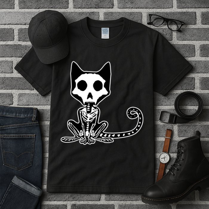 Skeleton X-Ray Cat Day Of The Dead Tall T-Shirt