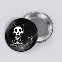 Skeleton X-Ray Cat Day Of The Dead Button