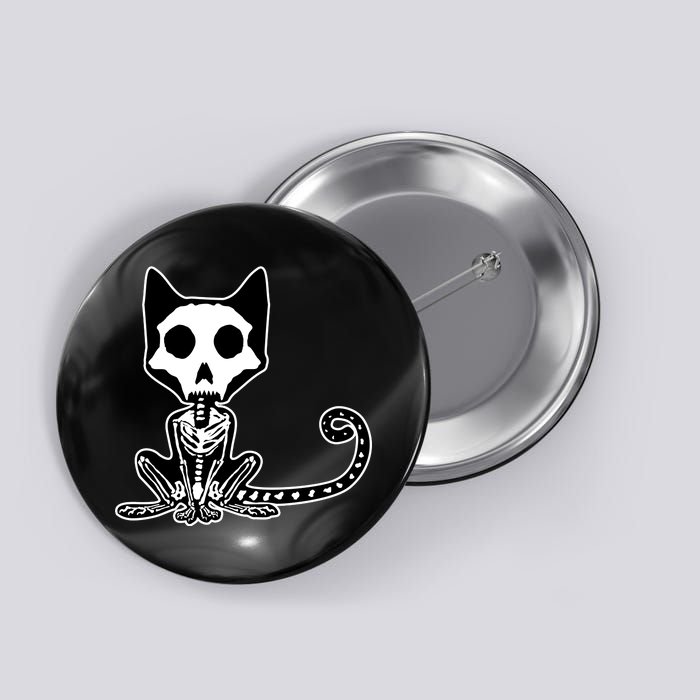 Skeleton X-Ray Cat Day Of The Dead Button