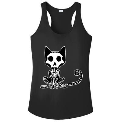 Skeleton X-Ray Cat Day Of The Dead Ladies PosiCharge Competitor Racerback Tank