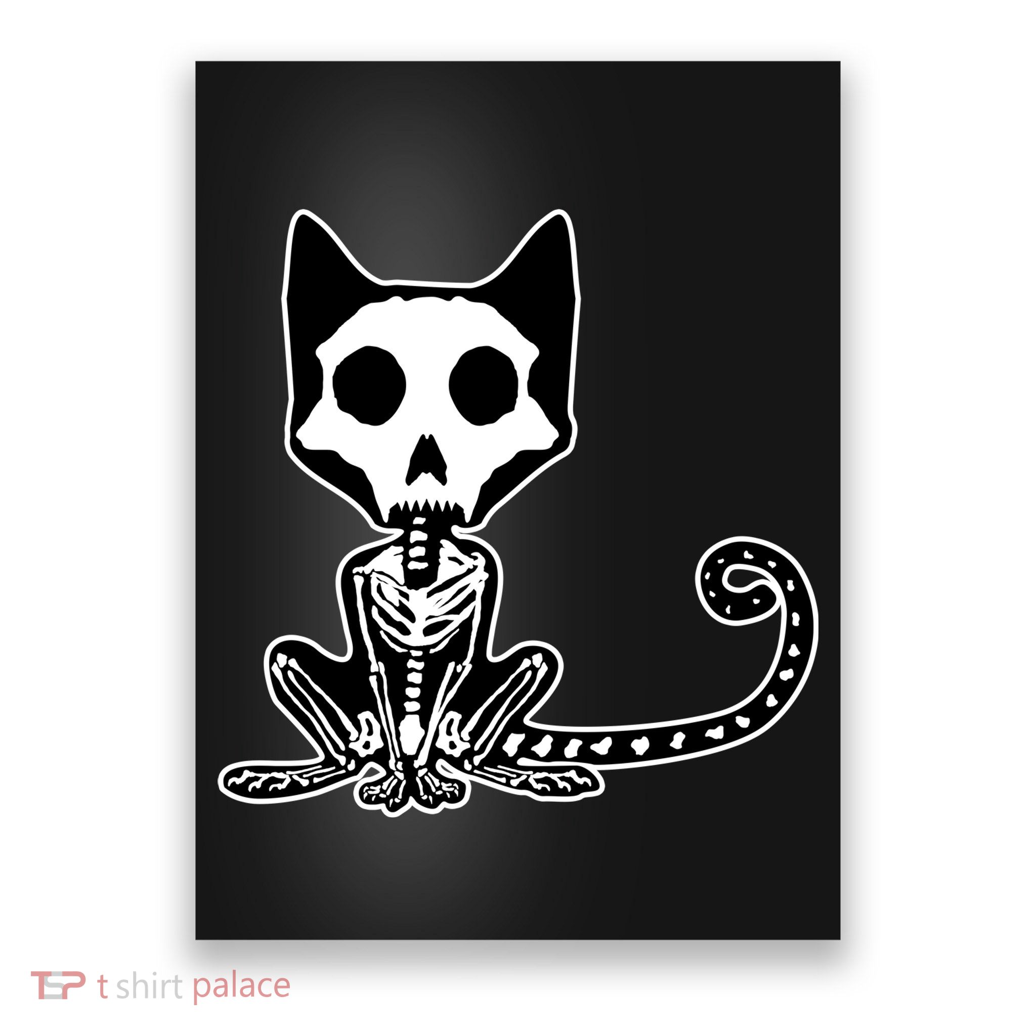 Skeleton X-Ray Cat Day Of The Dead Poster