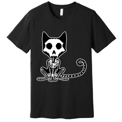 Skeleton X-Ray Cat Day Of The Dead Premium T-Shirt