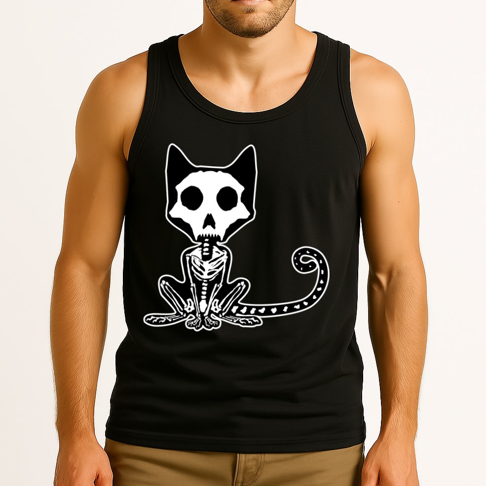 Skeleton X-Ray Cat Day Of The Dead Tank Top