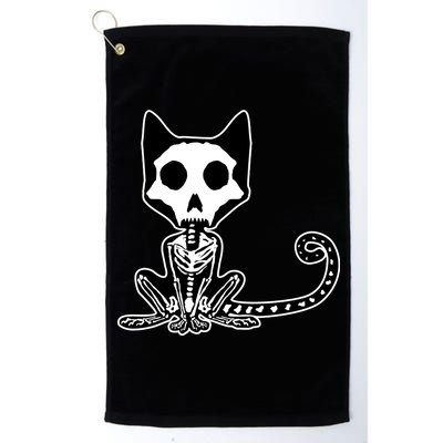 Skeleton X-Ray Cat Day Of The Dead Platinum Collection Golf Towel