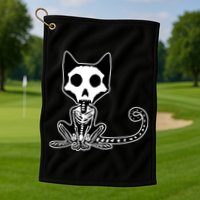Skeleton X-Ray Cat Day Of The Dead Golf Towel