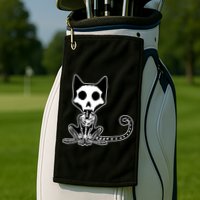 Skeleton X-Ray Cat Day Of The Dead Golf Towel