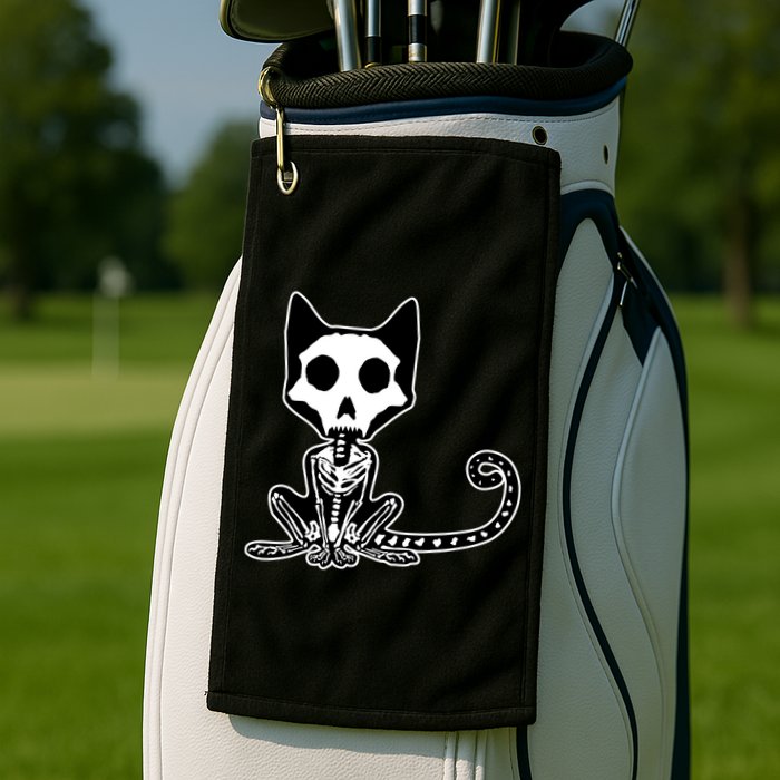 Skeleton X-Ray Cat Day Of The Dead Golf Towel