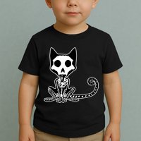 Skeleton X-Ray Cat Day Of The Dead Toddler T-Shirt