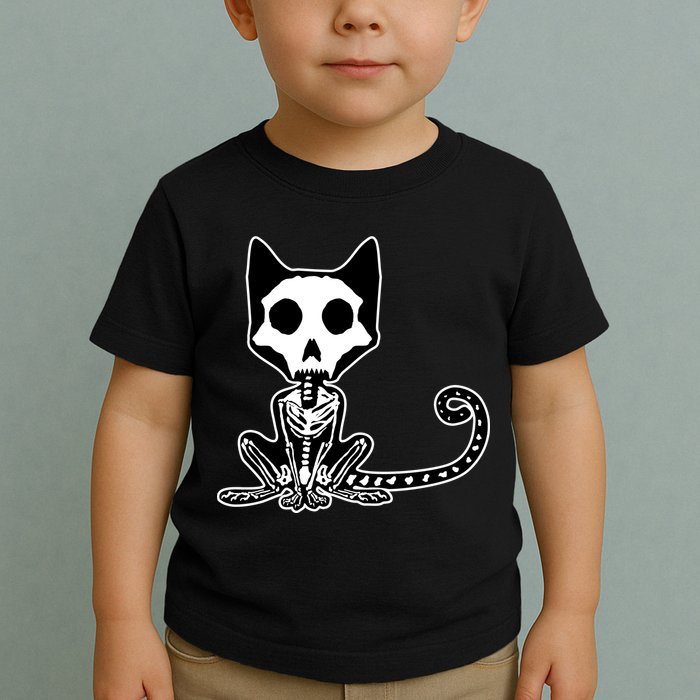 Skeleton X-Ray Cat Day Of The Dead Toddler T-Shirt