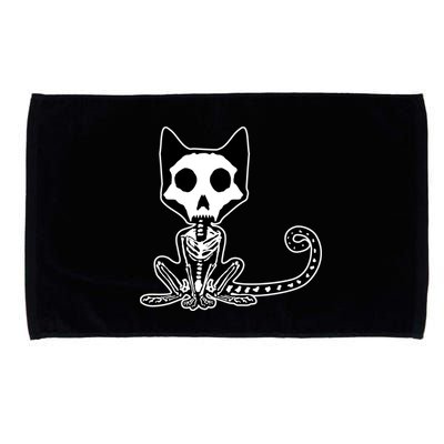 Skeleton X-Ray Cat Day Of The Dead Microfiber Hand Towel