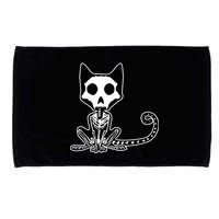 Skeleton X-Ray Cat Day Of The Dead Microfiber Hand Towel