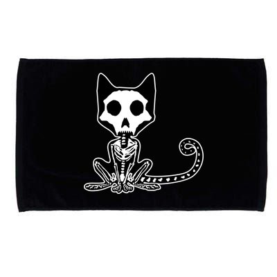 Skeleton X-Ray Cat Day Of The Dead Microfiber Hand Towel