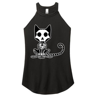 Skeleton X-Ray Cat Day Of The Dead Women's Perfect Tri Rocker Tank