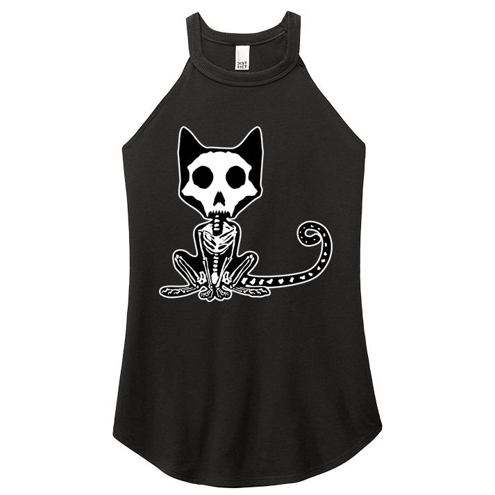 Skeleton X-Ray Cat Day Of The Dead Women's Perfect Tri Rocker Tank
