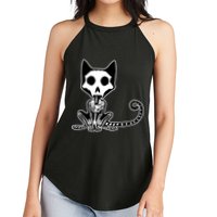Skeleton X-Ray Cat Day Of The Dead Women's Perfect Tri Rocker Tank