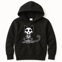 Skeleton X-Ray Cat Day Of The Dead Kids Hoodie