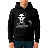 Skeleton X-Ray Cat Day Of The Dead Kids Hoodie