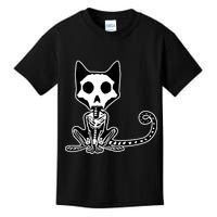 Skeleton X-Ray Cat Day Of The Dead Kids T-Shirt