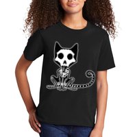 Skeleton X-Ray Cat Day Of The Dead Kids T-Shirt
