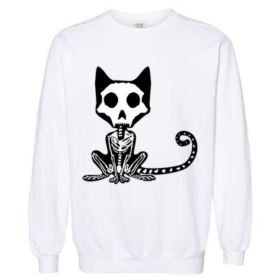 Skeleton X-Ray Cat Day Of The Dead Garment-Dyed Sweatshirt