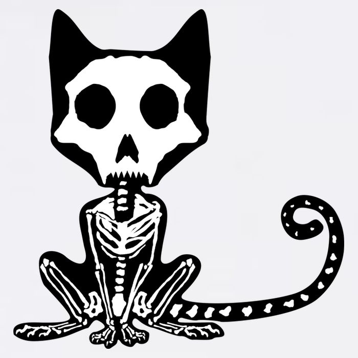 Skeleton X-Ray Cat Day Of The Dead Garment-Dyed Sweatshirt