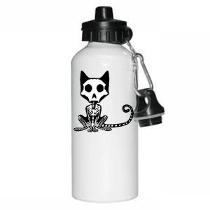 Skeleton X-Ray Cat Day Of The Dead Aluminum Water Bottle