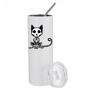 Skeleton X-Ray Cat Day Of The Dead Stainless Steel Tumbler