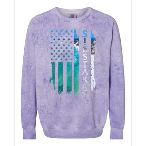 Siesta Key Florida Summer Sunset American Flag Patriotic Colorblast Crewneck Sweatshirt