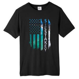 Siesta Key Florida Summer Sunset American Flag Patriotic Tall Fusion ChromaSoft Performance T-Shirt