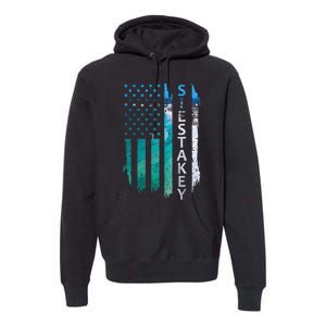 Siesta Key Florida Summer Sunset American Flag Patriotic Premium Hoodie