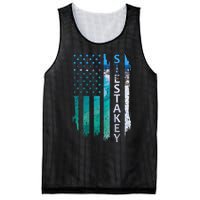 Siesta Key Florida Summer Sunset American Flag Patriotic Mesh Reversible Basketball Jersey Tank