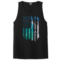 Siesta Key Florida Summer Sunset American Flag Patriotic PosiCharge Competitor Tank